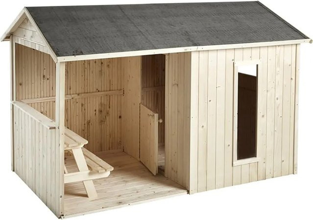 Soulet Spielhaus Jazz Natur aus Kiefernholz mit Anbau B: 242 cm, T: 143 cm, H: 160 cm - Bild 1