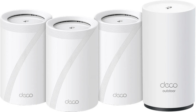 TP-Link Deco BE65 Wi-Fi 7 Mesh-System 3er-Pack und Deco BE25 Outdoor in Weiß, Tri-Band mit Ethernet/LAN - Bild 1