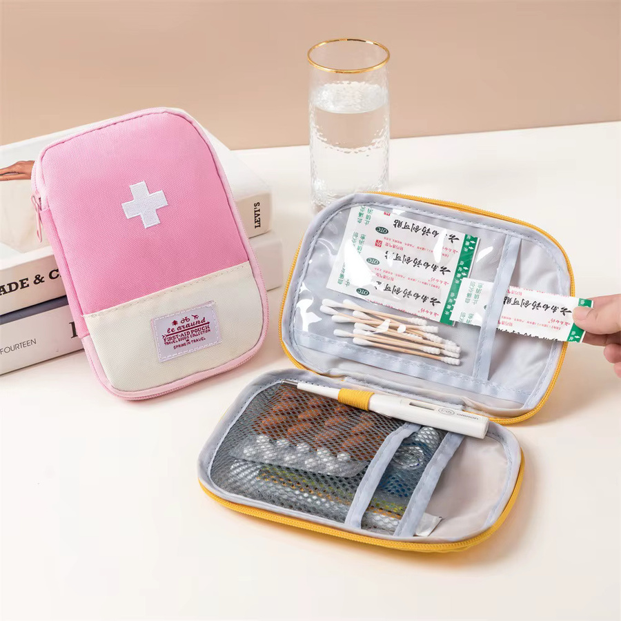 Kaxitex Erste Hilfe Kit Organizer Set, 3-teilige tragbare medizinische Notfalltasche für Camping, Haus und Outdoor, Farbe: Pink - Bild 2