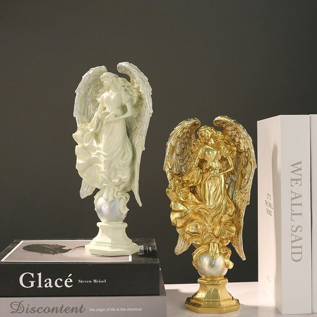 Kreative Engel Tänzerin Skulptur in Blau – Klassische Deko-Statue im griechischen Stil für dein Zuhause - Bild 1