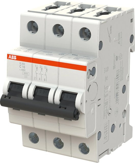 ABB Leitungsschutzschalter S203-C16 MCB 3-polig 16 A - Bild 1