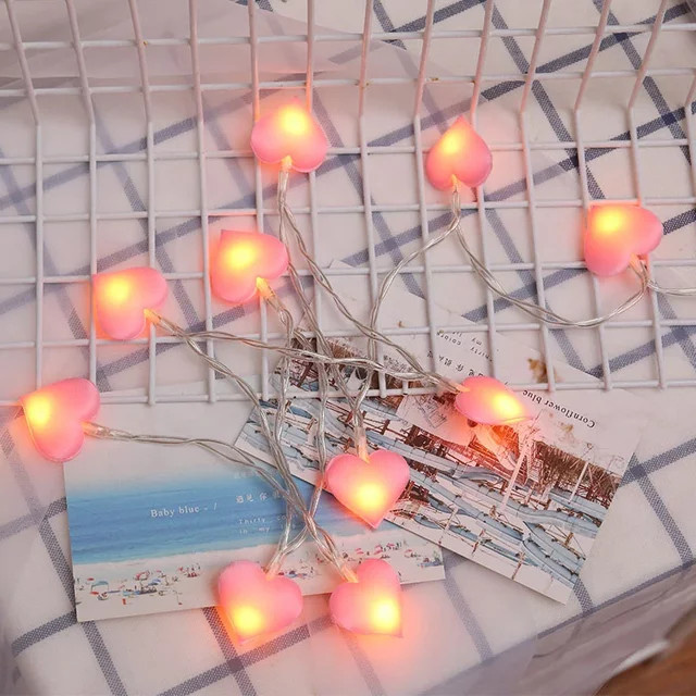 LED Lichterkette Herz-Design in Warmweiß mit USB- und Batteriebetrieb für Garten, Schlafzimmer und Feierlichkeiten - Bild 1