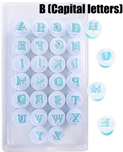 Weihexin Alphabet- und Zahlenset aus transparentem Kunststoff als Ausstechform für Kekse, Kuchen und Schokolade (Großbuchstaben) - Bild 1