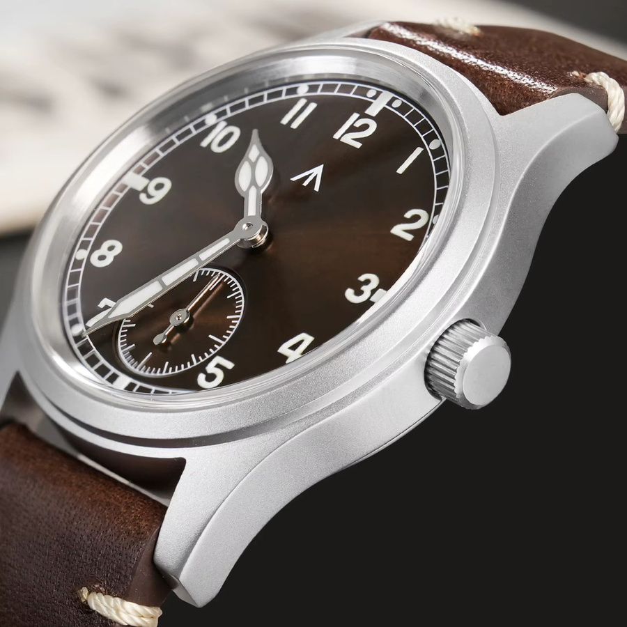 Militado Herrenuhr, Quarz, Edelstahl, Saphirglas, 36 mm, Leder, Schwarz - Bild 4