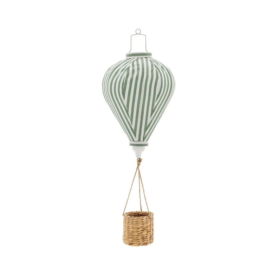 Bloomingville Mini Heißluftballon-Mobile in Grün aus Polyester und Weidengeflecht für das Babyzimmer, Höhe: 25 cm - Bild 1