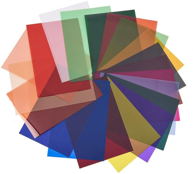 Andoer Farbkorrektur-Gel-Lichtfilterblatt Set, 20 Stück farbige Transparenz, Multicolor, B x H: 50 x 40 cm - Bild 1