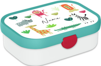 Mepal Brotdose Animal Friends mit Besteck in Multicolour personalisierbar mit Namen und Foto - Bild 1