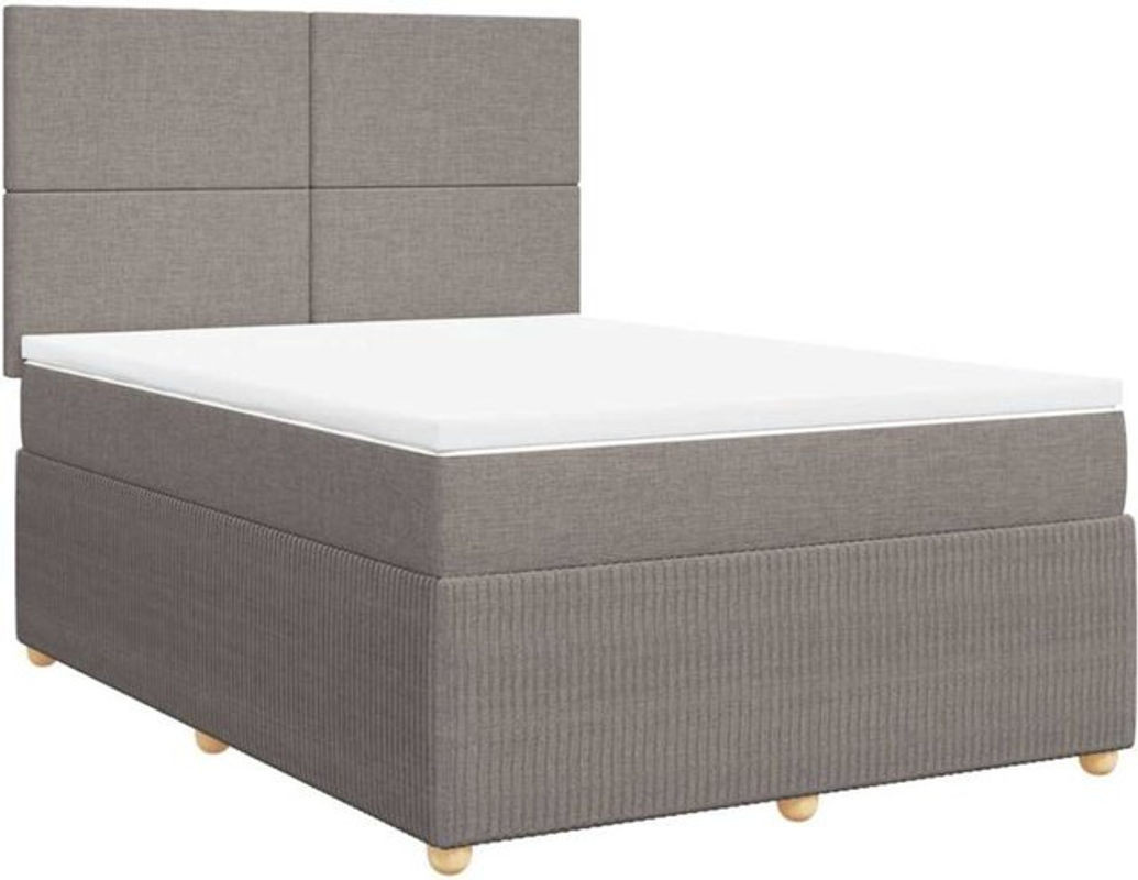 Boxspringbett mit Matratze von vidaxl in Taupe meliert, Stoff und Holzwerkstoff, B/T/H: 140 x 200 cm - Bild 1