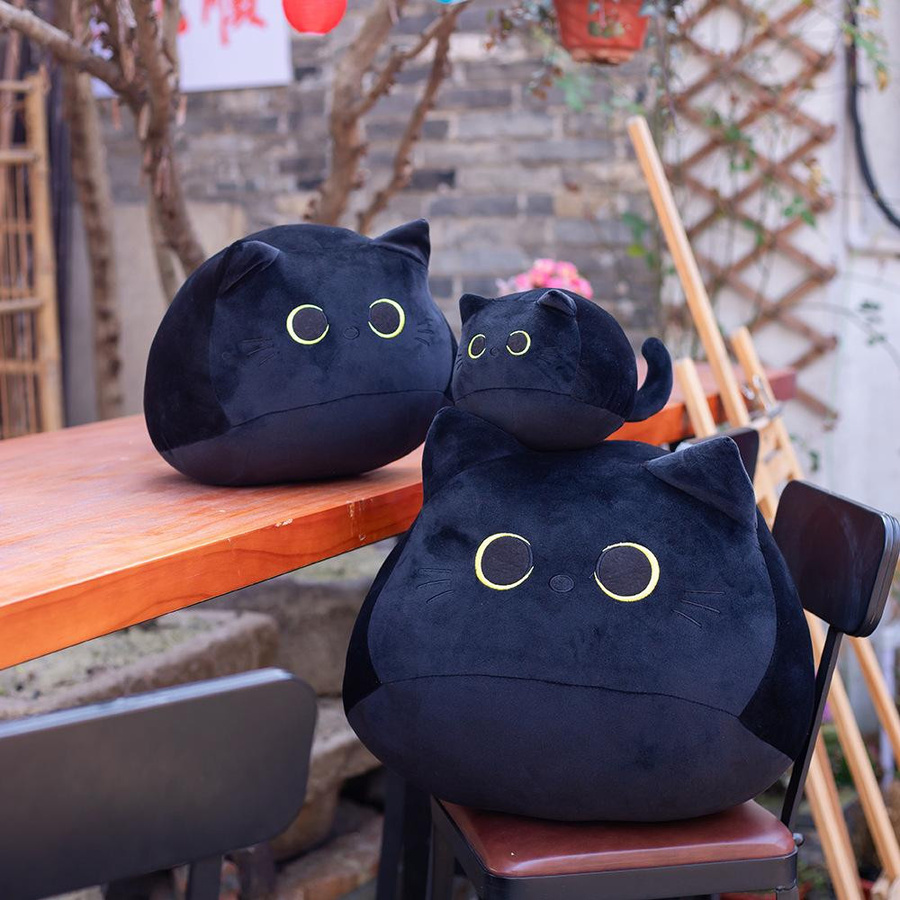 DDblack Katze Plüschpuppe Stofftier gelb/licht grau - Bild 3