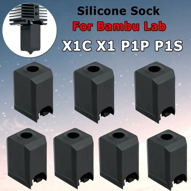 Bambu Lab Silikonsocken für Hotend als Wärmeisoliergehäuse in Schwarz für X1, X1C, P1P und P1S - Bild 1