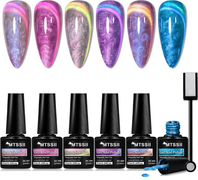 Mtssii Auroras Shell Magnetisches Gel Nagellack Set, Schimmernd - Bild 1