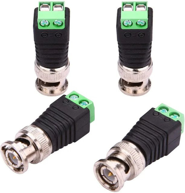 anjielosmart BNC-Anschlüsse DIY für CCTV-Überwachungssysteme Koax CAT5, Schwarz - Bild 1