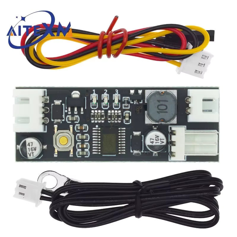YANXD PWM Lüfter Temperatur Control Speed Controller Modul für Computer Chassis, 12V 0,8A DC, Schwarz - Bild 4