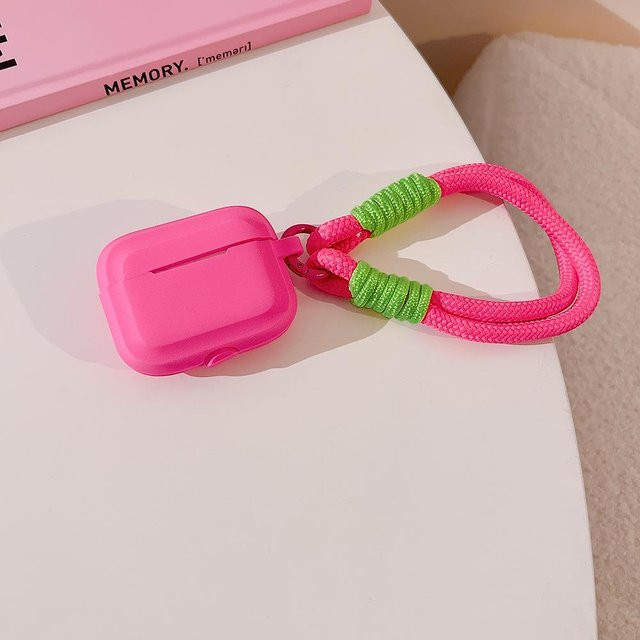 Dopamin Farbblock Silikonhülle für Apple AirPods 1, 2, 3 und 4 in Pink - Bild 1