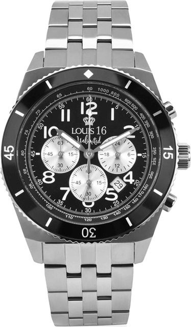 LOUIS XVI Chronograph, Edelstahl, Quarz, 43 mm, Herren, Schwarz - Bild 1
