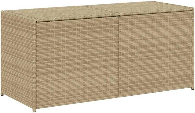Furnicato Gartentruhe aus Poly Rattan in Beige mit 283l Volumen und pulverbeschichtetem Stahlgestell - Bild 1