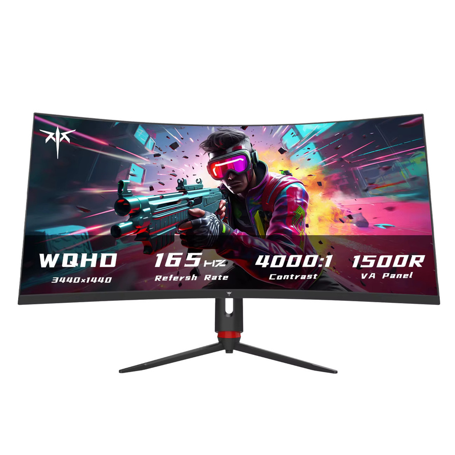 KTC 34-Zoll Ultrawide Gaming-Monitor H34S18S, 165 Hz, WQHD 3440 x 1440, gebogen 1500R, HDR, FreeSync und G-Sync, Schwarz - Bild 3