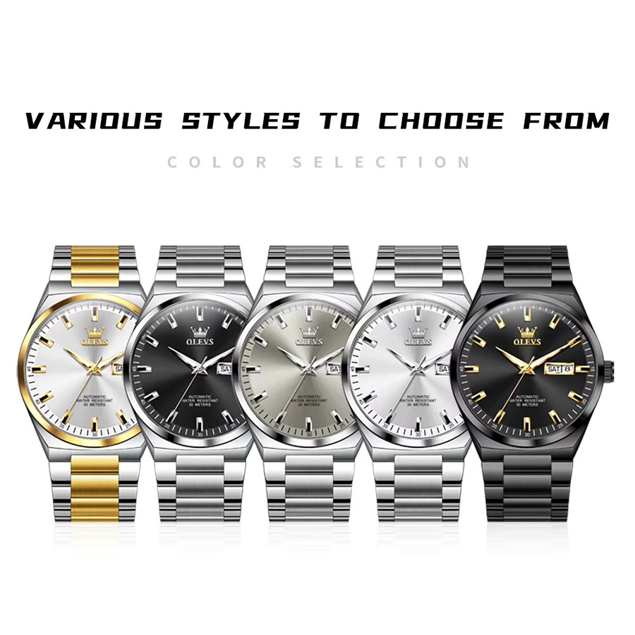 OLEVS Armbanduhr Automatik, Edelstahl, Silber, Herren - Bild 4