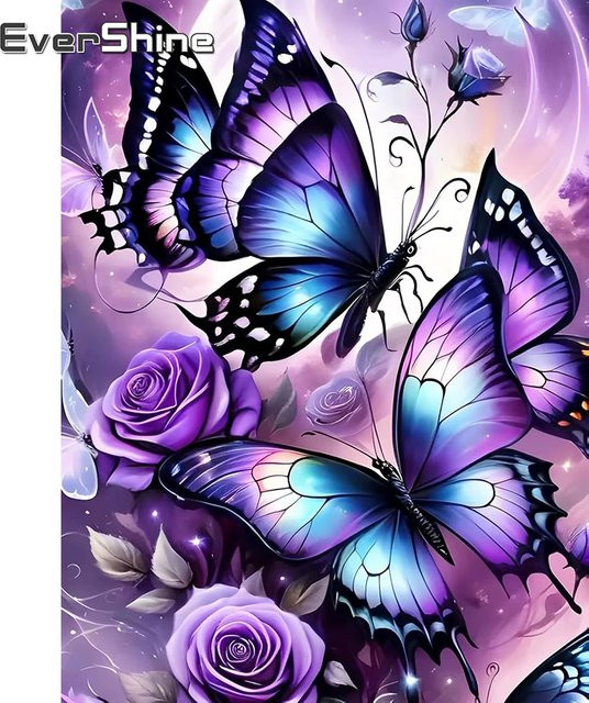 Evershine DIY Diamant Mosaik Schmetterling, Diamant Malerei, Bunt / Mehrfarbig - Bild 1