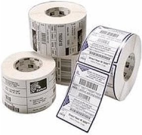 Zebra Z-Ultimate 3000T Etiketten aus Polyester, glänzend, weiß, B: 51 mm x H: 32 mm, 10 Bogen mit je 4295 Etiketten, kompatibel mit PAX 110, 170, S Series 105, 160, TLP 2746, Xi Series 140, 170, 220, 90, 96 und Z Series Z6M - Bild 1