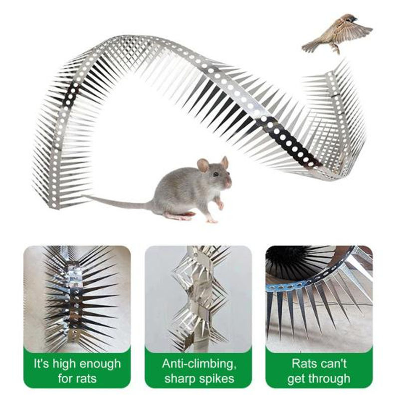 Amusedly Anti-Ratten-Spikes aus Edelstahl zur Vogelabwehr in Silber inklusive Kabelbindern - Bild 9