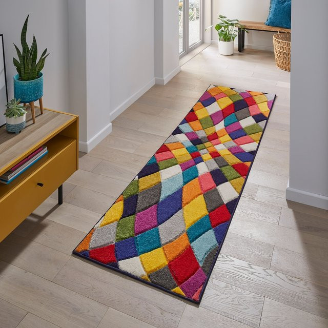 Läufer Kadima Design von MEON mit Rautenmuster in Bunt, B/H: 66 x 300 cm - Bild 1