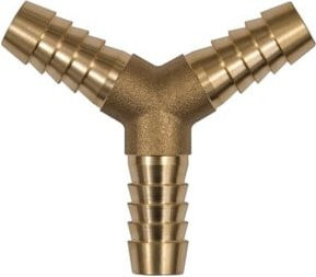 Riegler Y-Schlauchverbindungsstutzen aus Messing in Gold für Schlauch LW 5 mm - Bild 1