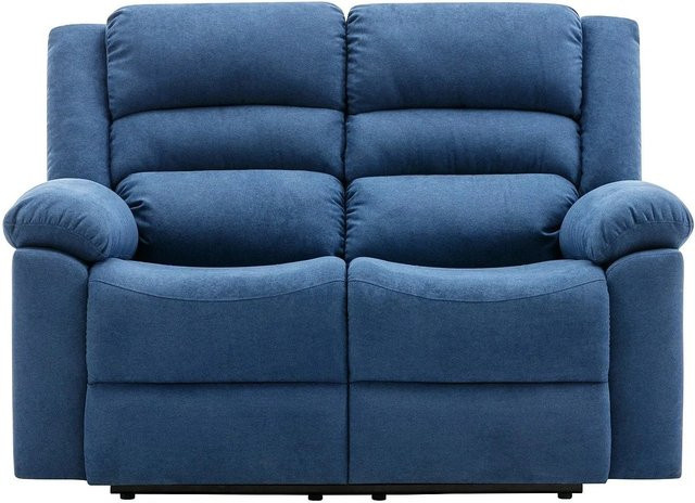 Vente-unique Relaxsofa Burolo in Blau mit motorisierter Sitzfunktion und Stoffbezug, Breite: 144 cm - Bild 1