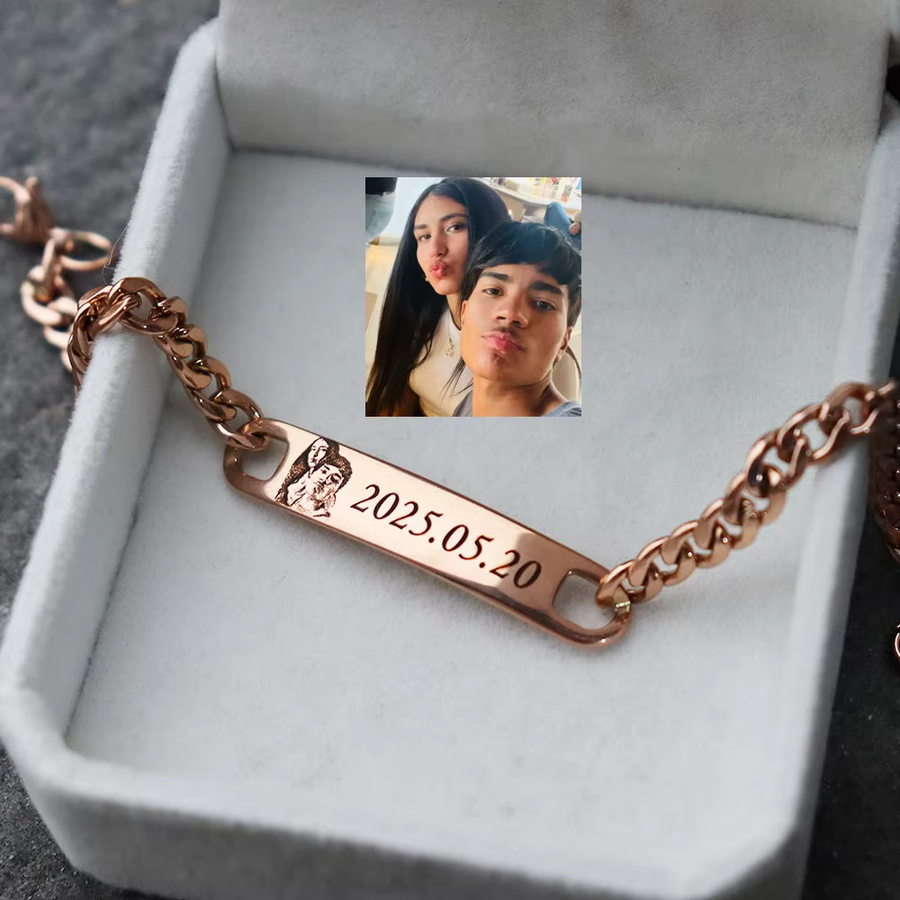 Enjoy steel Namensarmband, Edelstahl, Unisex, personalisiert mit Lasergravur - Bild 3