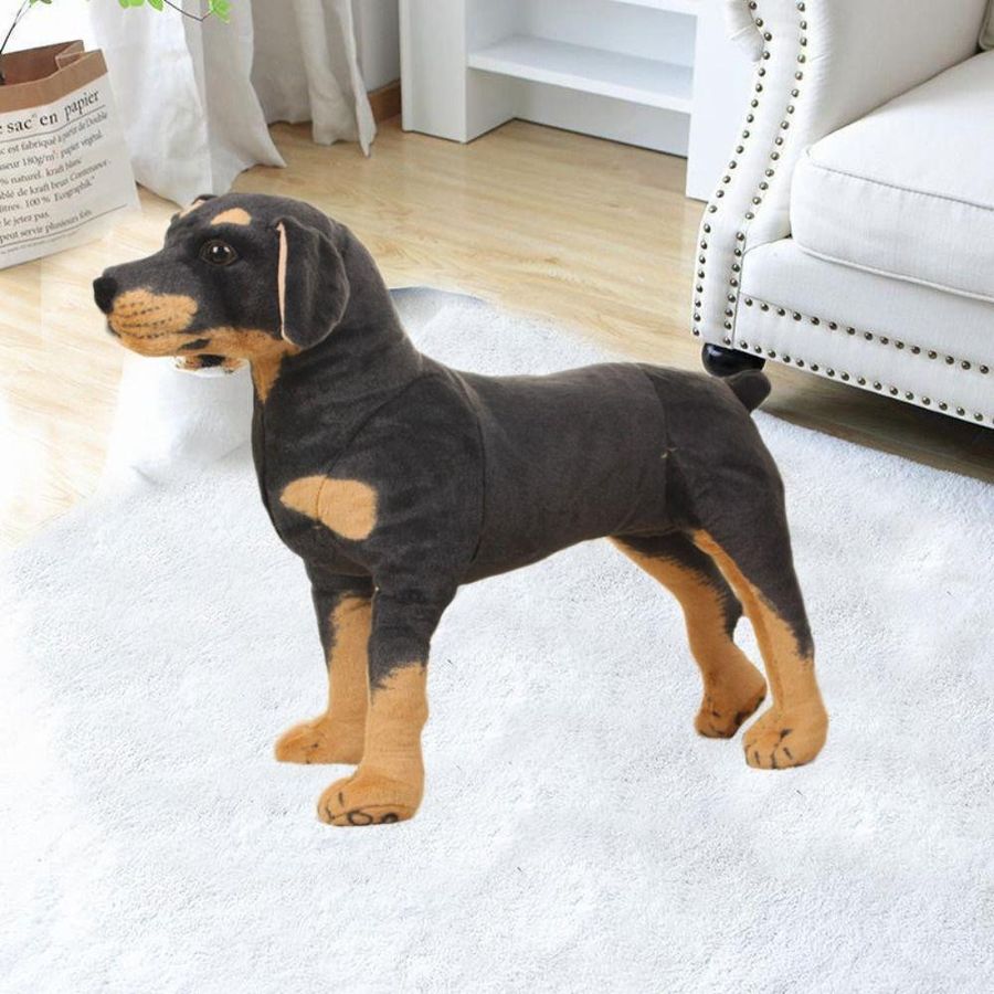 Fulaida Plüschtier Hund in Schwarz, lebensechtes Stofftier als stehende Dekofigur, Höhe: 50 cm - Bild 7