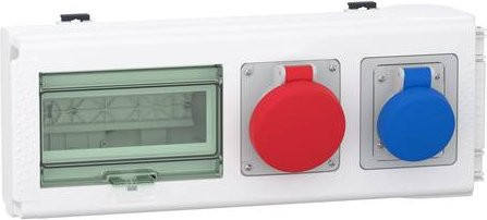 Schneider Electric KNB32CP35 KN Abgangsadapter 32A in Weiß für 8 TE mit 1 CEE 3p 16A und 1 CEE 5p 16A - Bild 1