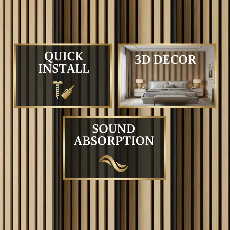 4-teiliges Set Akustikpaneele aus Holz für Wand und Decke, schallabsorbierende 3D Wandverkleidung in Holzoptik, Farbe: Braun, Breite: 60 cm, Höhe: 115 cm - Bild 3