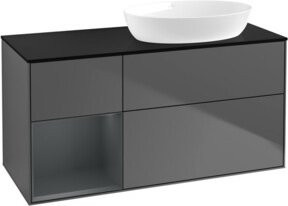 V&B Waschtischunterschrank Finion mit Wandbeleuchtung, Anthrazit lackiert, Breite: 120 cm, Tiefe: 50,1 cm, Höhe: 50,1 cm - Bild 1