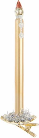 Rico Design Glaskerze Baumschmuck mit goldenem Metallchip in Gold für Weihnachten