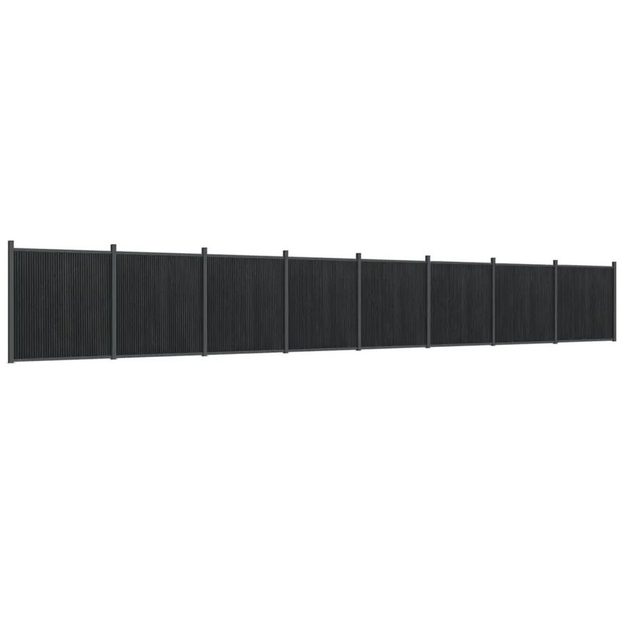 vidaXL Zaunelement aus WPC und Aluminium in Grau, B/H: 1391 x 186 cm - Bild 2