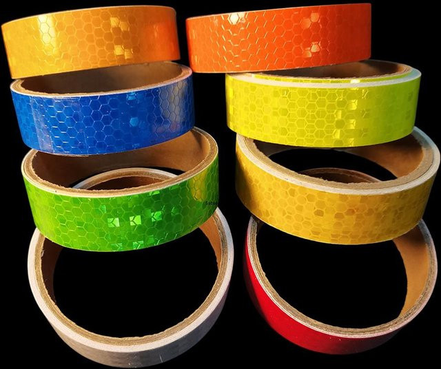 Satop Cinta Reflektierendes Sicherheitsband wasserdicht für den Außenbereich, Breite: 2,5 cm, Länge: 5 m, in Weiß, Rot, Orange und Gelb - Bild 1