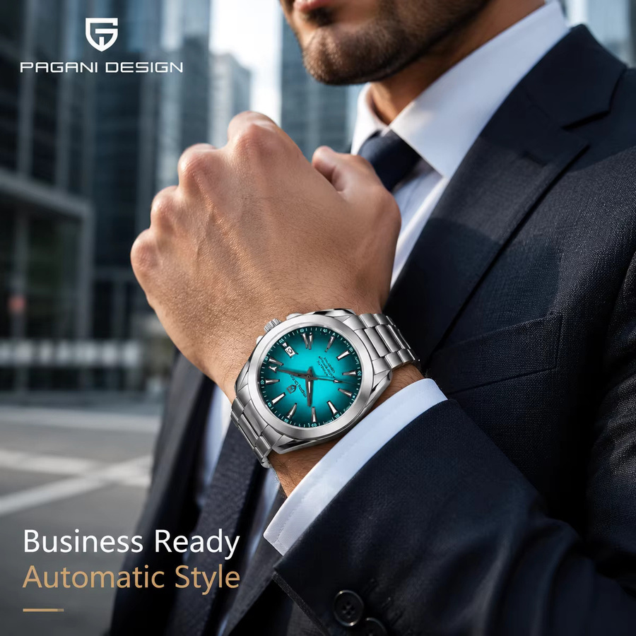 PAGANI DESIGN Automatik-Armbanduhr, Edelstahl, Blau, 40 mm, Herren - Bild 2