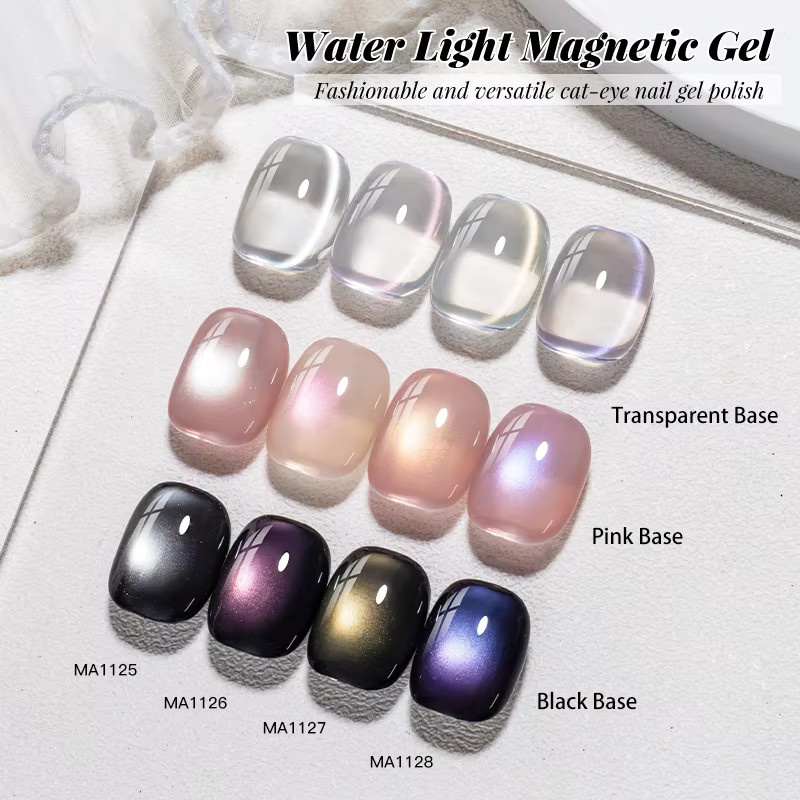 MEET ACROSS Wasserlicht-Katzen-Magnet-Gel-Nagellack-Set, 5er-Set, schimmernd - Bild 3