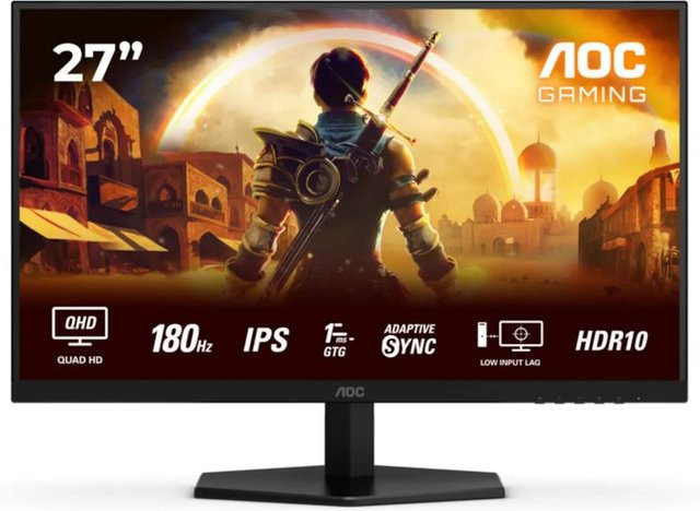 AOC Gaming Q27G42XE LED-Monitor mit 68,6 cm (27 Zoll), QHD 2560 x 1440, 180 Hz, Fast IPS, HDR10, 0,5 ms, Schwarz-Rot - Bild 2