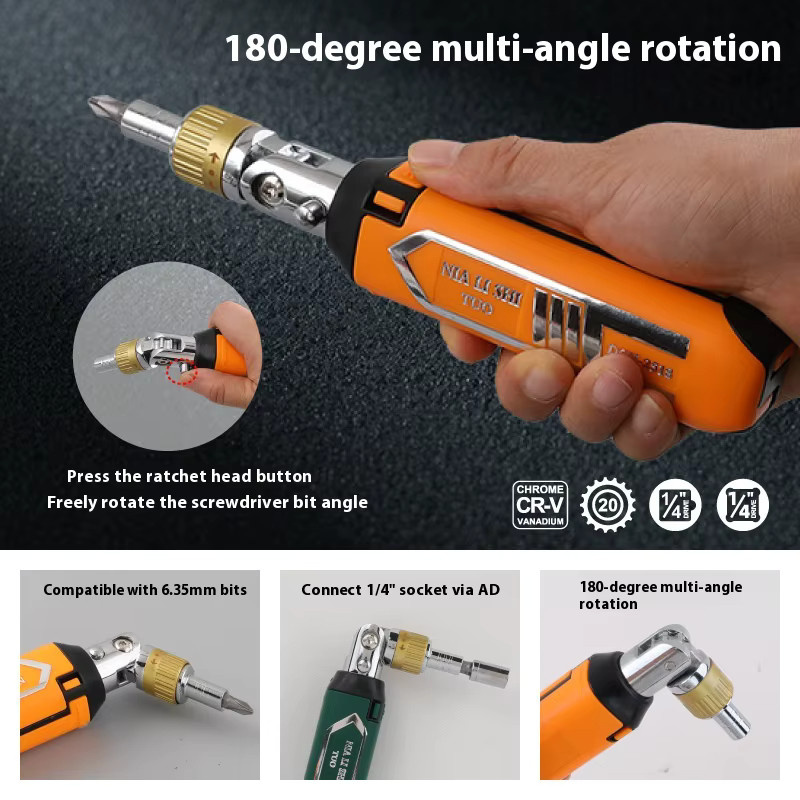 JIMIHOME 14-in-1 Ratschenschraubendreher-Set in Rot mit 1/4 Zoll Ratschengriff für Torx, Sechskant und quadratische Schrauben - Bild 3