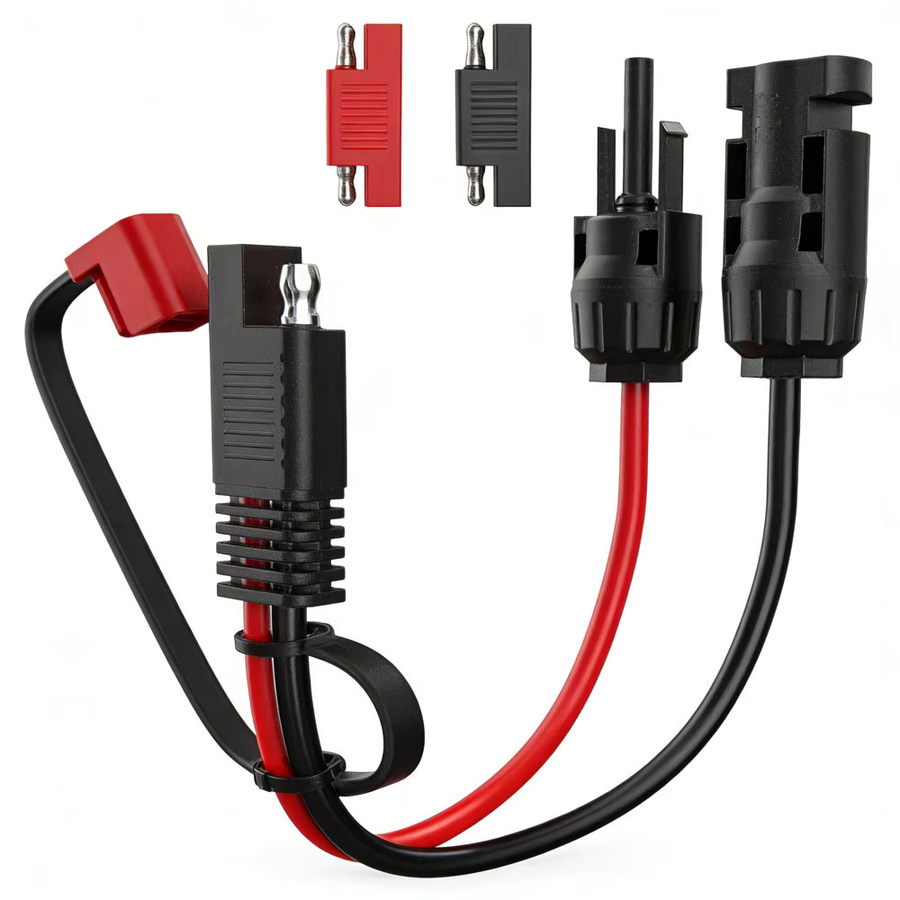 BoFaCarry Y-Abzweig Solarstecker 10AWG Kabelverteiler für Solarpanels, Photovoltaiksysteme, Wohnmobile und Boote, Schwarz - Bild 2