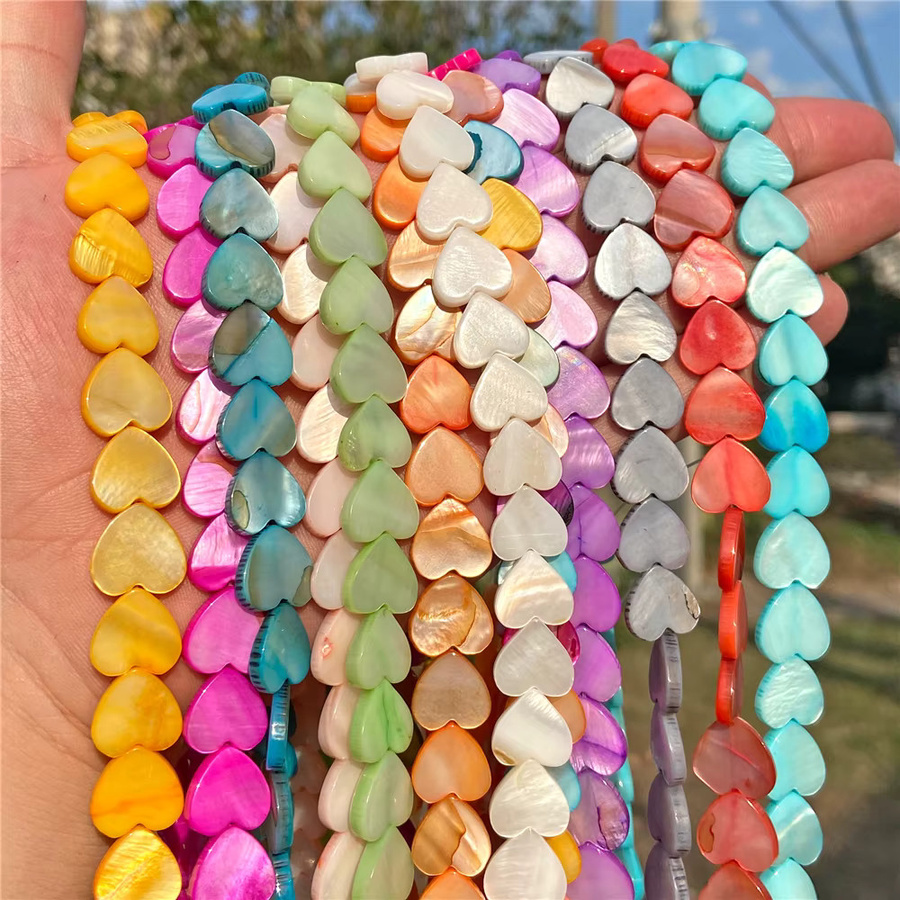 Charms Shell Perlen, Herz Form, Bunte Shell Scheibe, 6-12mm - Bild 2