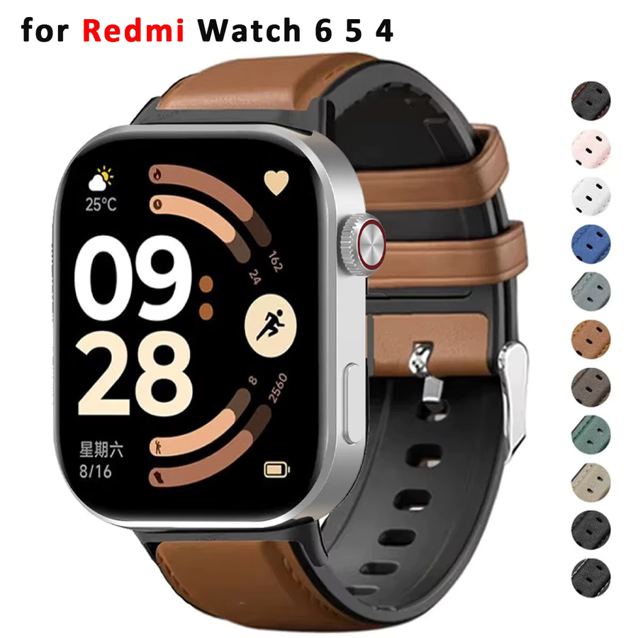 CAOWTAN Uhrenarmband Leder, Vintage, für Redmi Watch 6 5 4, Miband 8Pro 9Pro - Bild 3