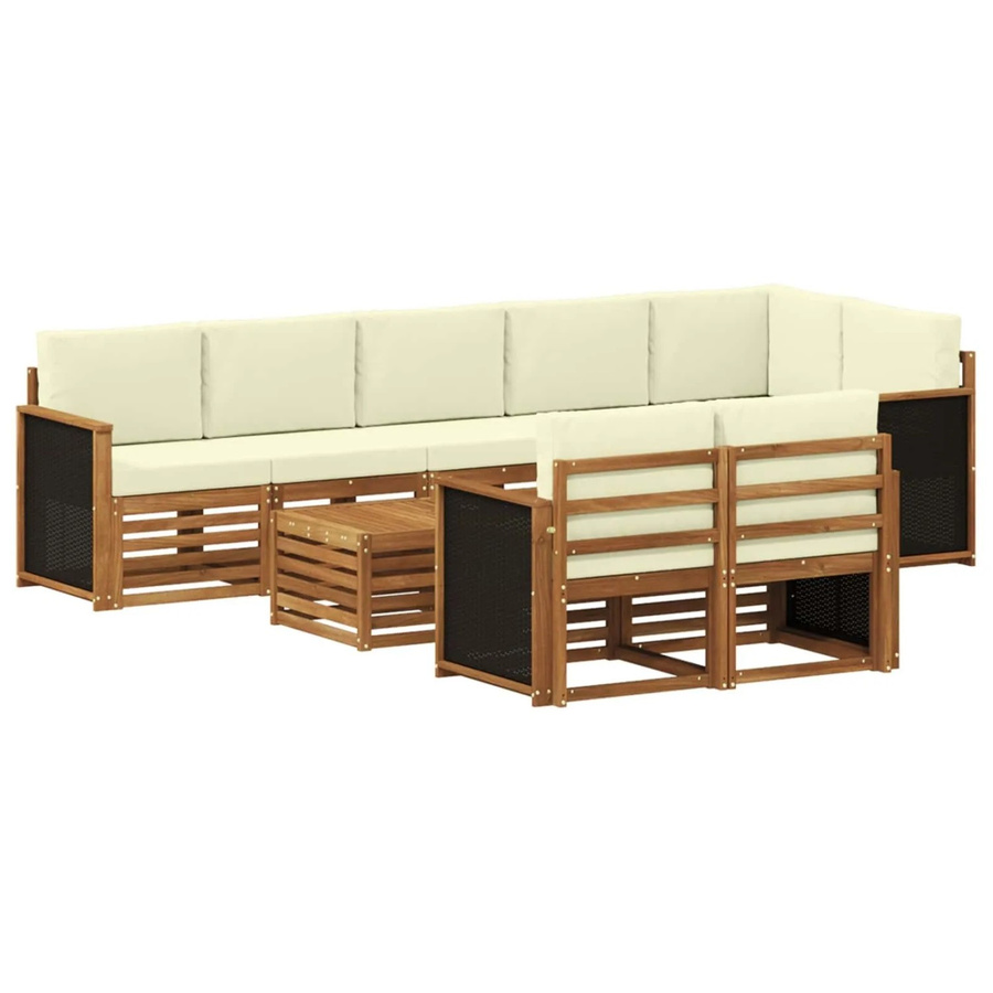 vidaXL Sofagarnitur aus Massivholz Akazie in Braun mit modernem Latten-Design - Bild 2