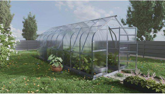 Klasika Gewächshaus Standart mit 15m² Fläche, 6 mm Polycarbonatabdeckung und 3 Dachfenstern, B: 6 m, T: 2,5 m, H: 2,5 m, transparent - Bild 1