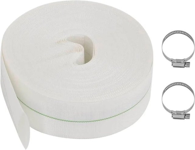vidaXL Flachschlauch aus Polyethylen und Polyester in Weiß, 2 Zoll, 100 m - Bild 1