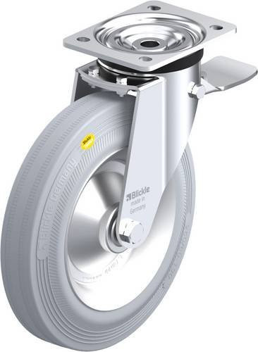 Blickle Lenkrolle 97634 L-RD 252R-3-ST-VLI mit Feststeller, Farbe Grau, Rad-Durchmesser: 25 cm, Tragfähigkeit: 450 kg - Bild 1