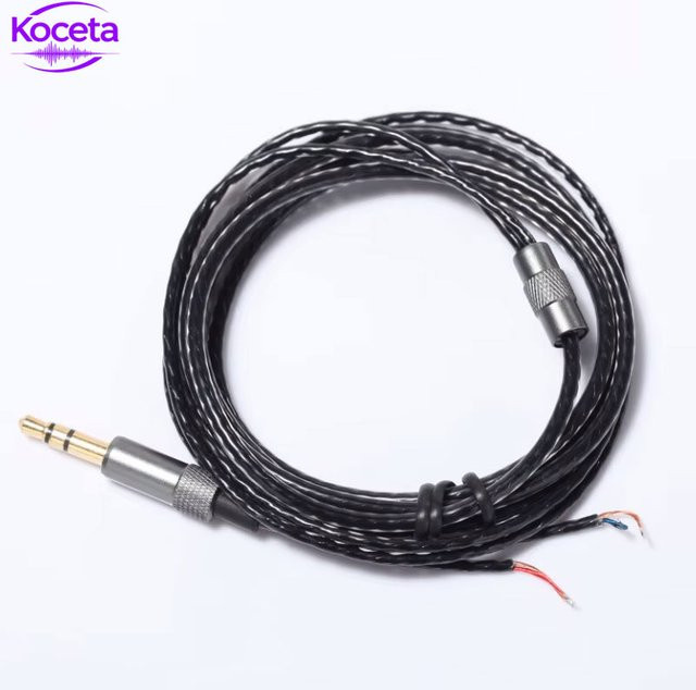 Koceta DIY PVC OFC Ersatz-Reparaturkabel für HiFi-Audio-Kopfhörer in Schwarz, Länge: 1,2 m, passend für AKG K420 - Bild 1