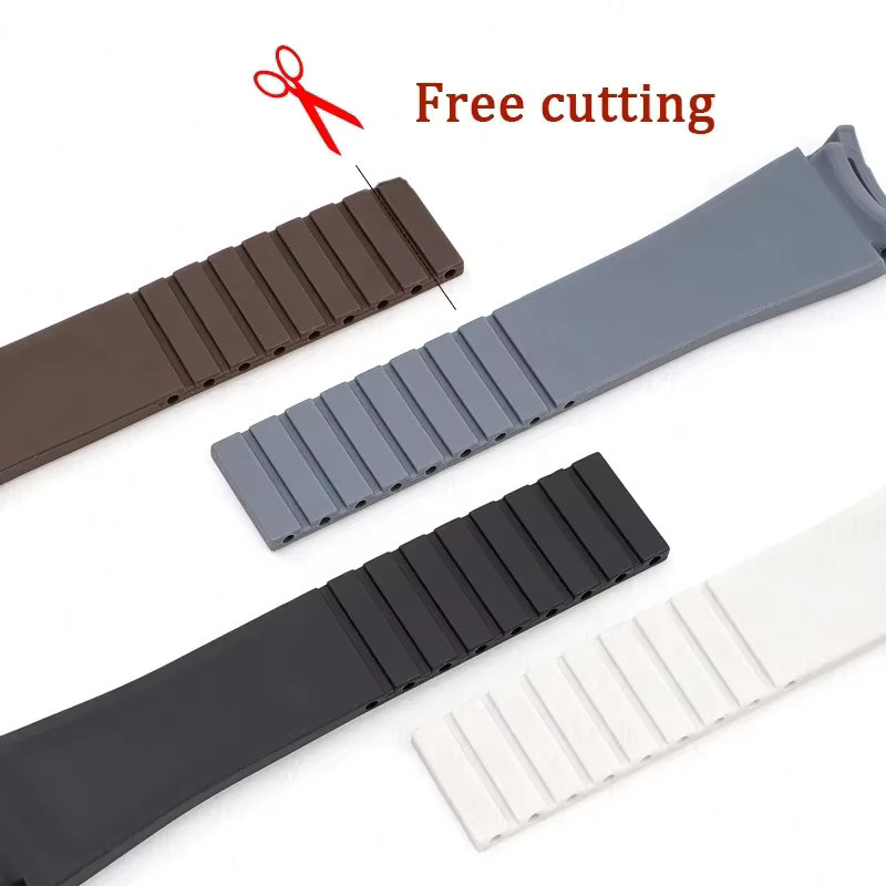 strapfreak Uhrenarmband, gebogenes Gummi, 20 mm, Faltschließe, Herren und Damen - Bild 2