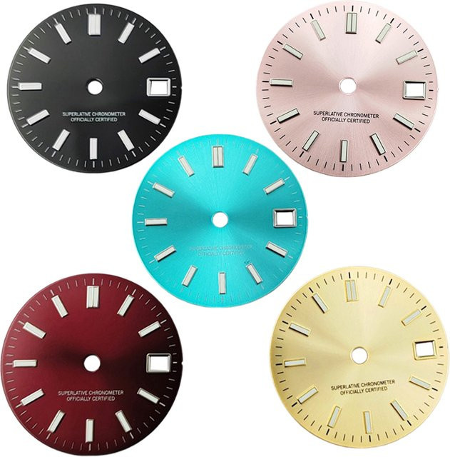 Uhrenzubehör Zifferblatt, 29 mm, Datumsfenster, leuchtend, Gold, Unisex - Bild 1